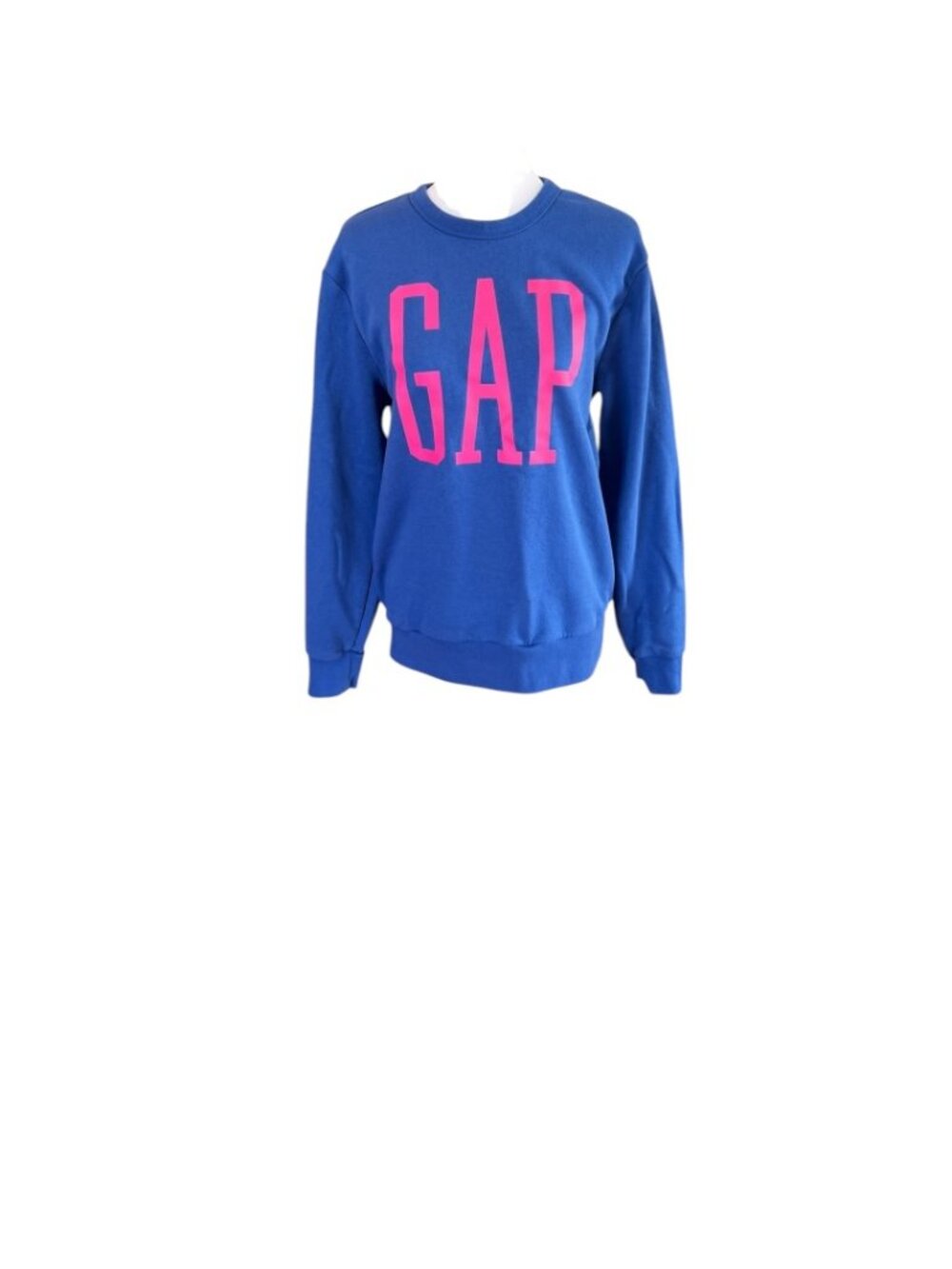 GAP Imperial Blue Crewneck Sweatshirt with Vibrant Blue Logo SZ - Picture 5 of 5